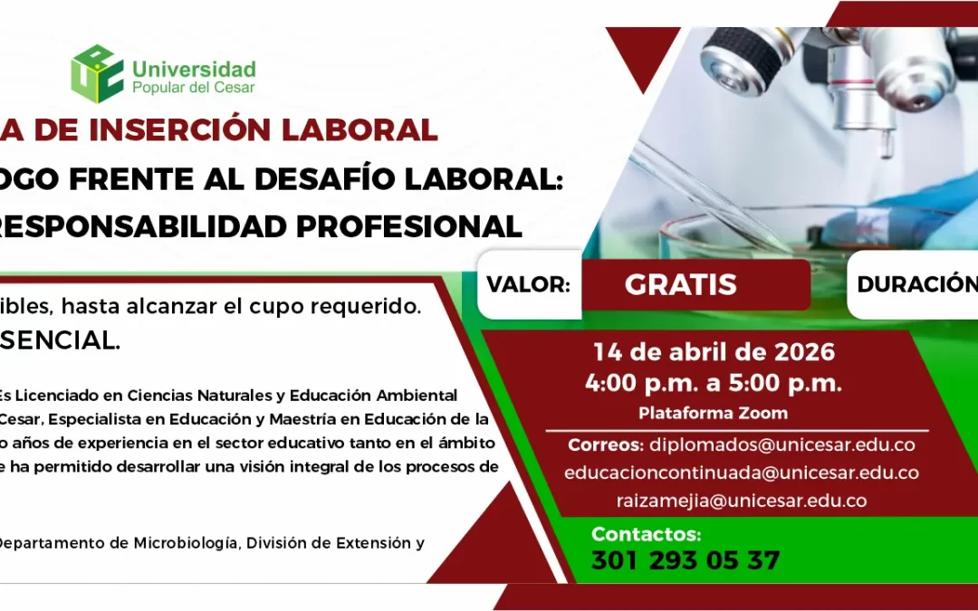 CHARLA DE INSERCIÓN LABORAL: ”EL MICROBIÓLOGO FRENTE AL DESAFÍO LABORAL: ACTITUD Y RESPONSABILIDAD PROFESIONAL”