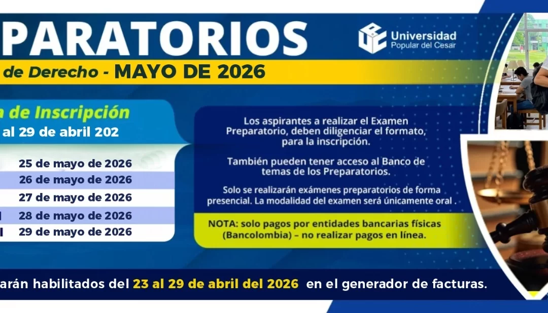 CALENDARIO EXÁMENES PREPARATORIOS MAYO DE 2026