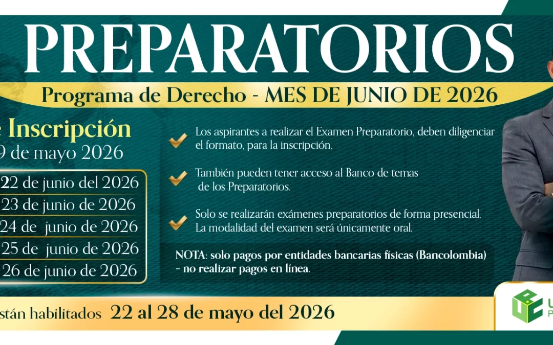 CALENDARIO EXÁMENES PREPARATORIOS JUNIO DE 2026