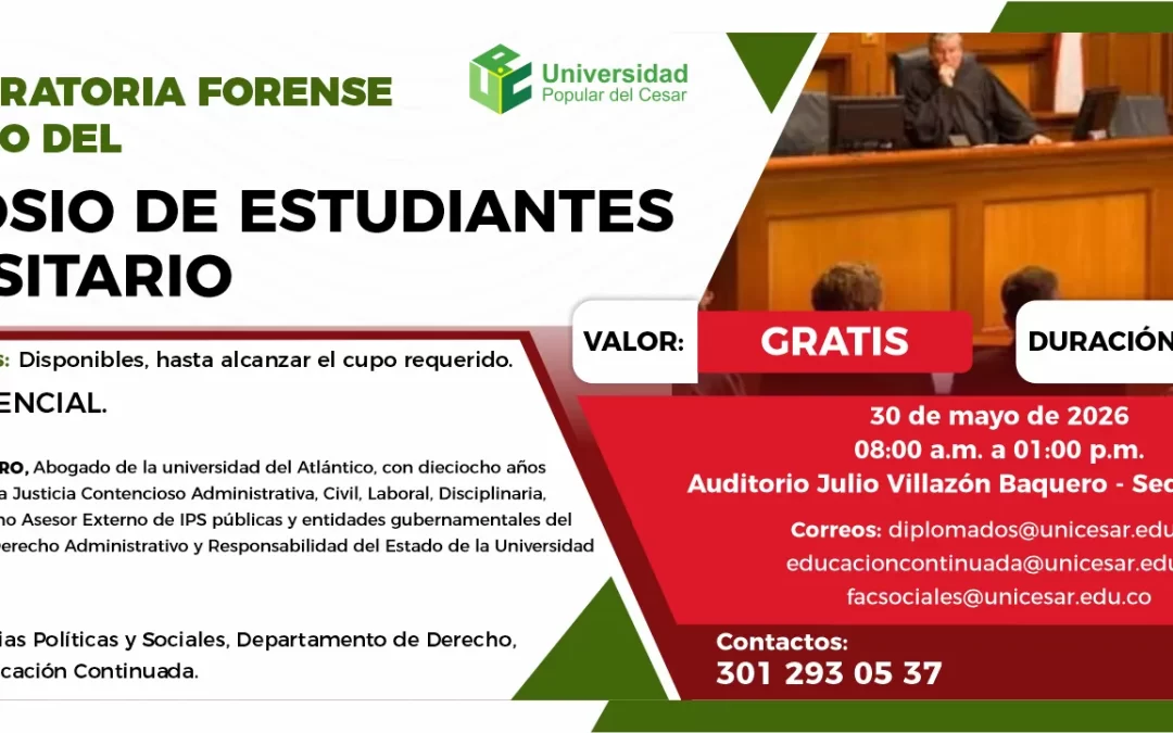 CURSO DE ORATORIA FORENSE EN EL MARCO DEL V SIMPOSIO DE ESTUDIANTES UNIVERSITARIO
