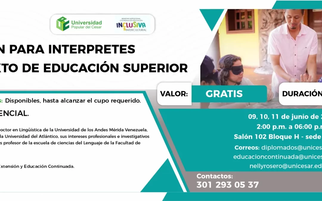 TALLER DE FORMACIÓN PARA INTÉRPRETES EN CONTEXTO DE EDUCACIÓN SUPERIOR