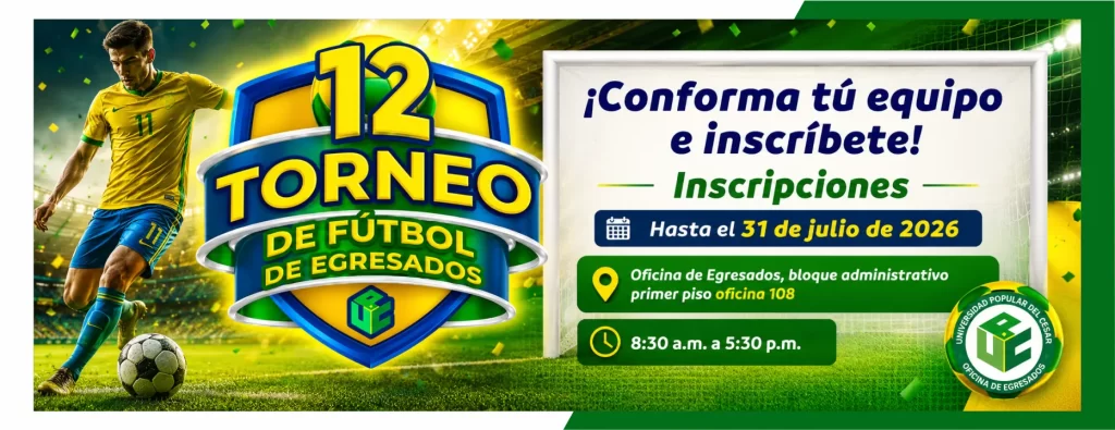 12ยฐ Torneo de Fรบtbol de Egresados. Inscripciones: Hasta el 31 de julio