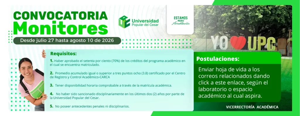 CONVOCATORIAย MONITORESย 2026 โ 2