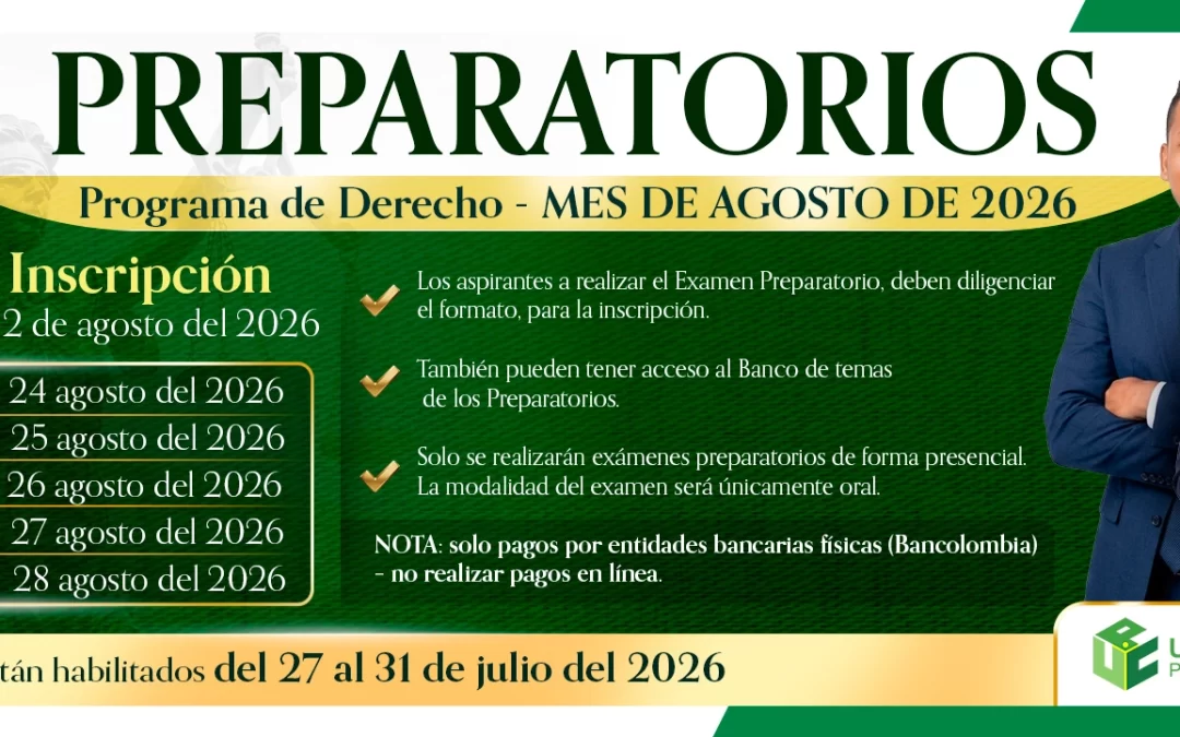 CALENDARIO EXÁMENES PREPARATORIOS AGOSTO DE 2026