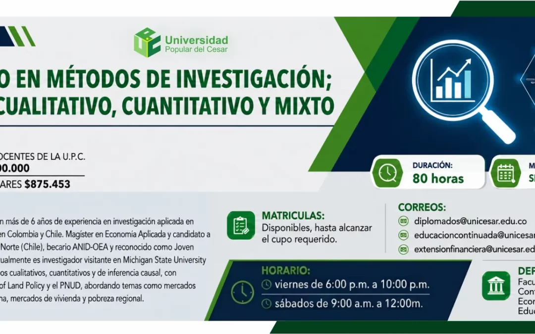 DIPLOMADO EN MÉTODOS DE INVESTIGACIÓN; ENFOQUES CUALITATIVO, CUANTITATIVO Y MIXTO