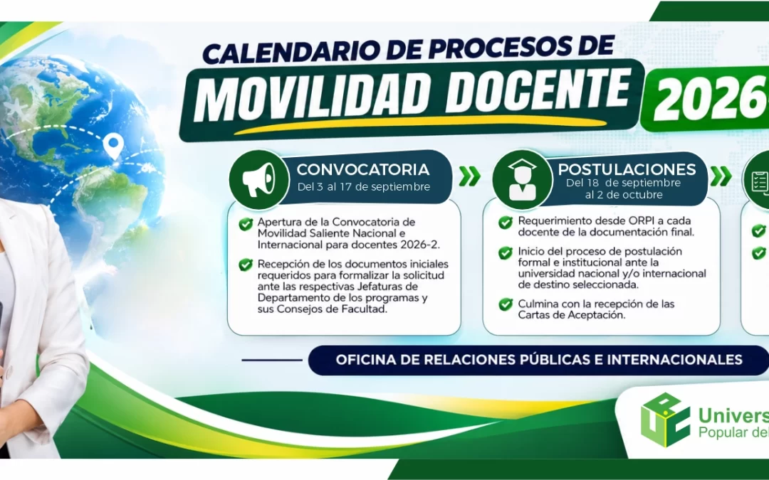 CALENDARIO DE PROCESOS DE MOVILIDAD DOCENTE 2026-II