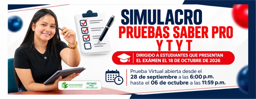Simulacro pruebas saber pro y tyt. Desde: 28 de septiembre de 2026 al 06 de octubre de 2026,