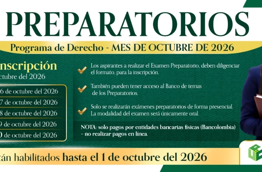 CALENDARIO EXÁMENES PREPARATORIOS OCTUBRE DE 2026